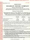 DeLorean Motor Company Prospectus